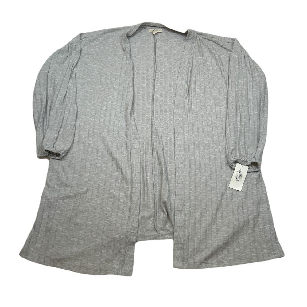 Style & Co Open Front Cardigan Top Womens 1X Plus Size Grey Fog Ribbed Knit NEW